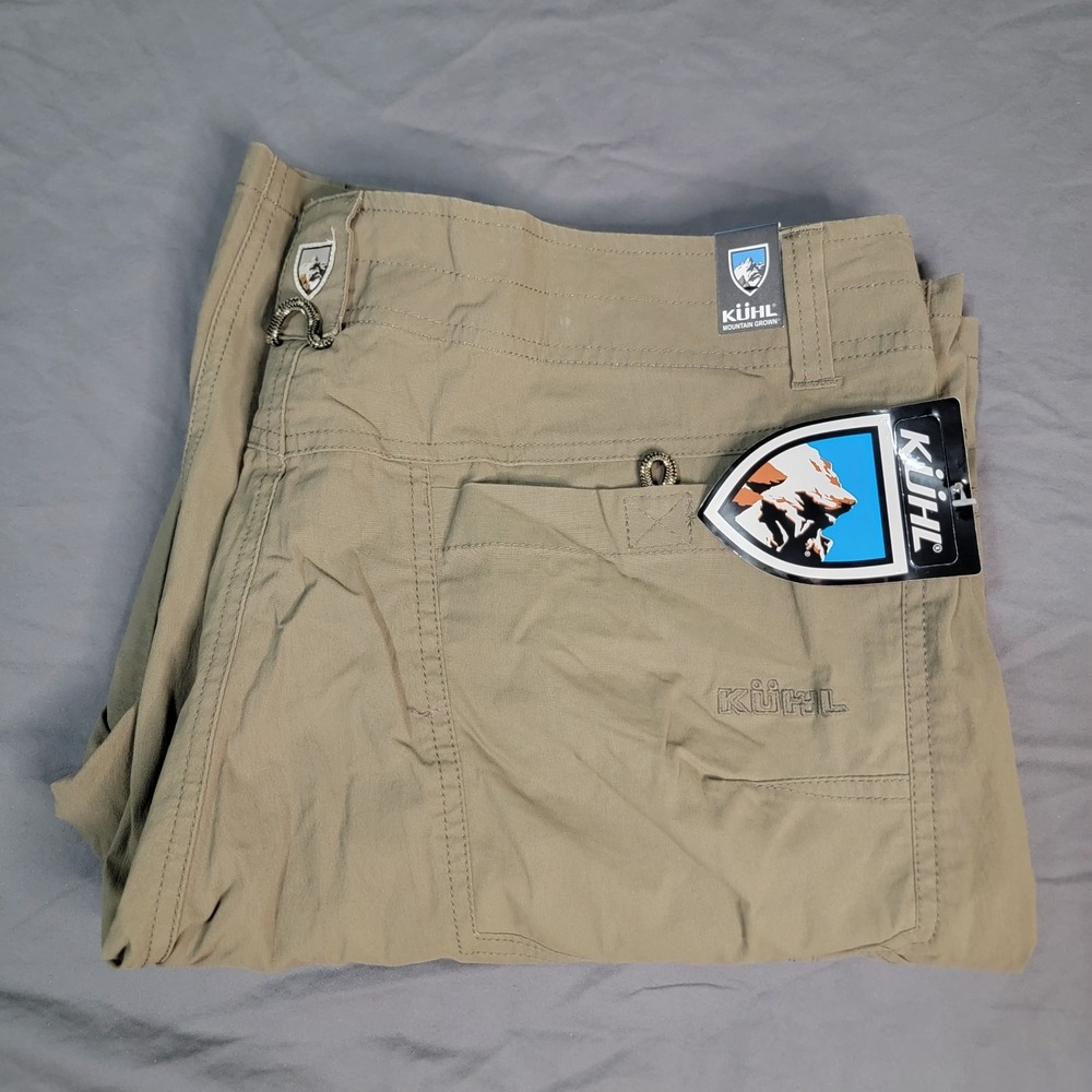 New Kuhl Rambler Shorts Men's 38 Khaki 10" Inseam Outdoor Hiking Pockets NWT